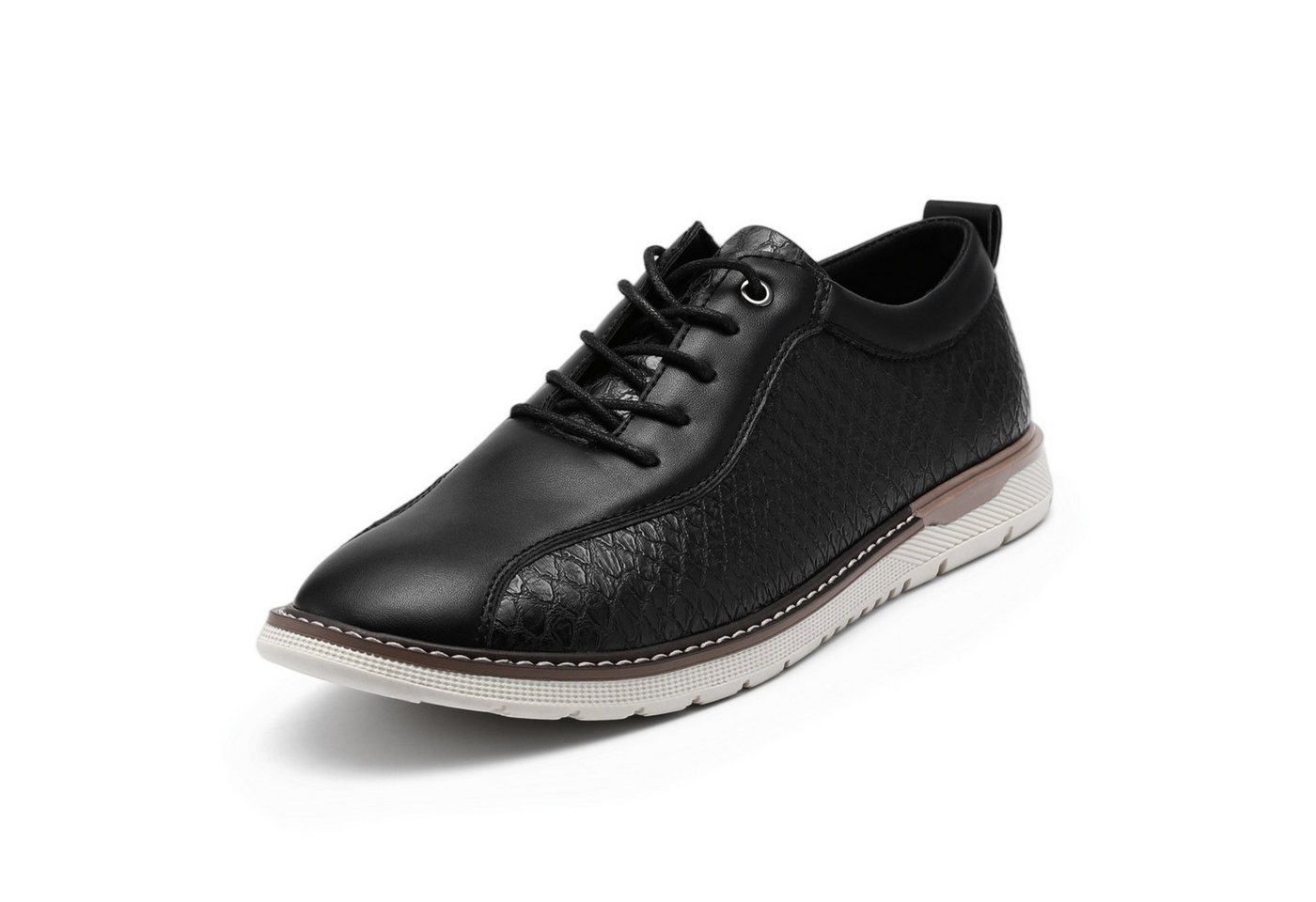 Allthemen Schnürschuh mit Krokodildruck Halbschuhe atmungsaktive Business Freizeitschuh