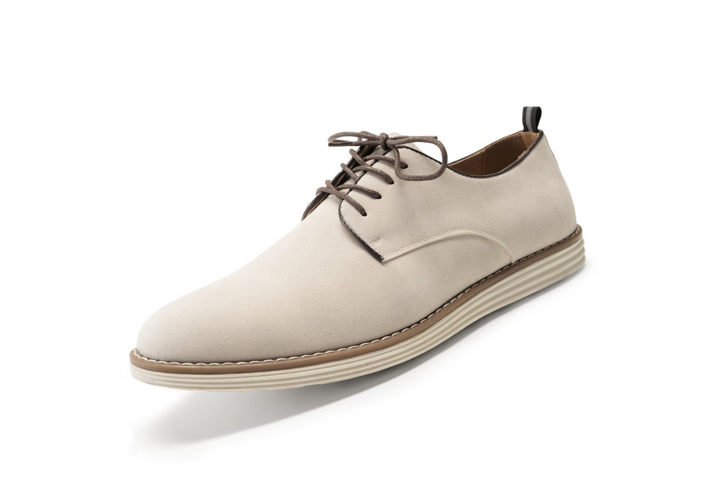 Allthemen Schnürschuh mit schlichten Ziernähten Freizeitschuh Herren lässige Businessschuhe (weiß)