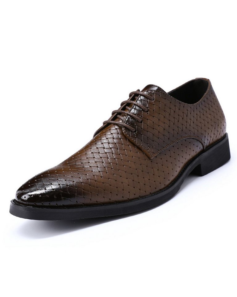 Allthemen Schnürschuh Schnürschuhe Herren geflochtene Lederschnürschuhe Businessschuhe