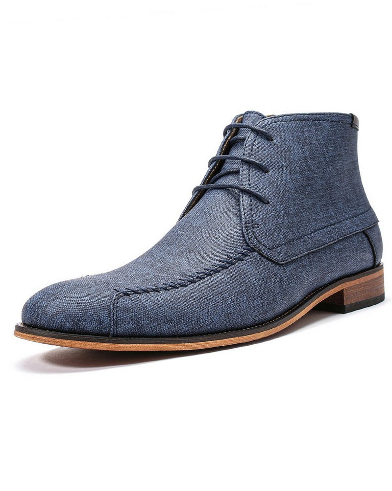 Allthemen Schnürstiefel Herren Business Schnürstiefel mit Mittlerer Schaft Niedriger Absatz