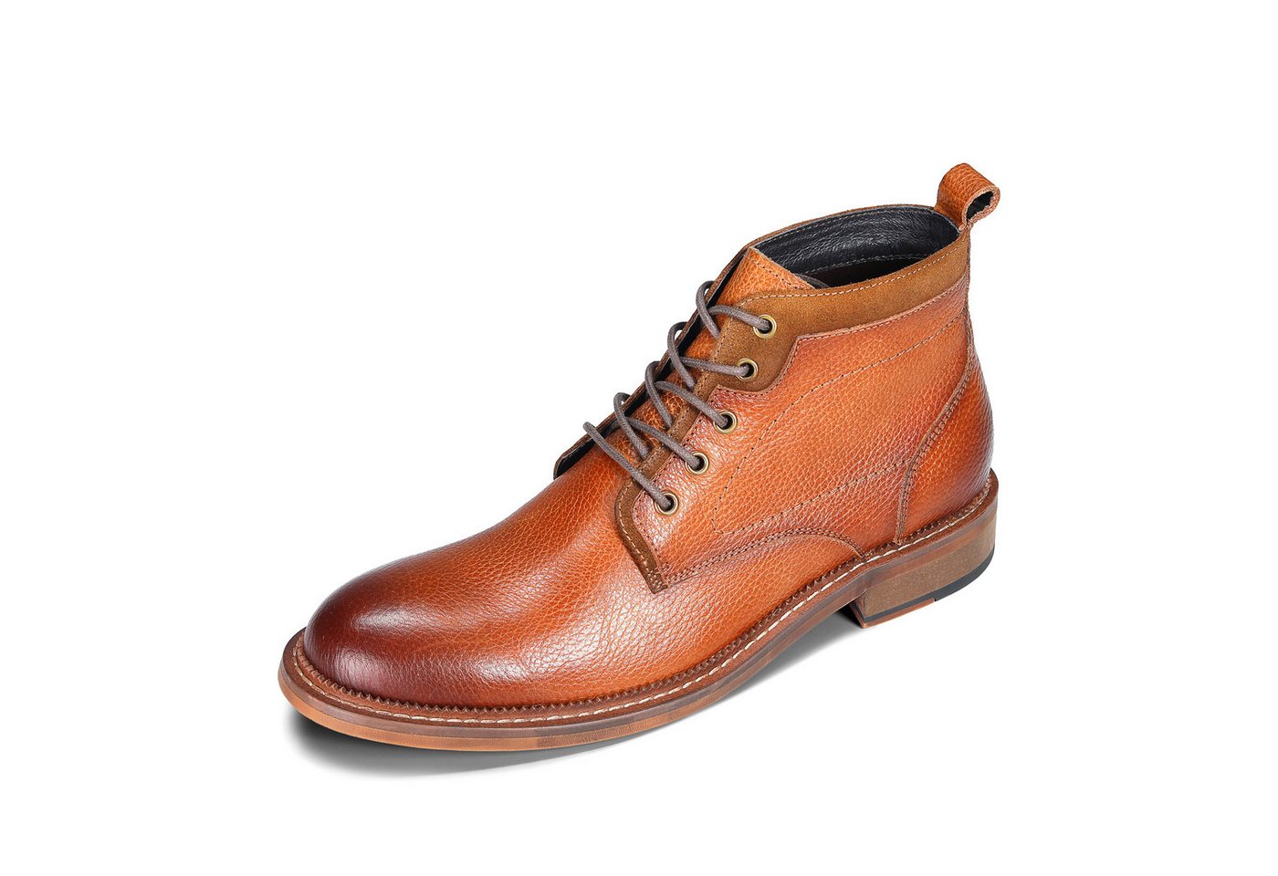 Allthemen Schnürstiefelette Herren Stiefeletten aus Rindsleder Klassische Schnürboots für Männer