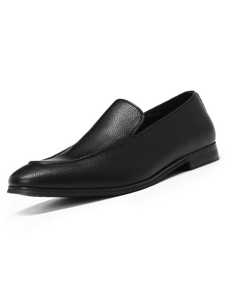 Allthemen Slip-On Sneaker Eleganter Herren-Loafer mit Litschimuster Schlupfschuh für Business (schwarz)