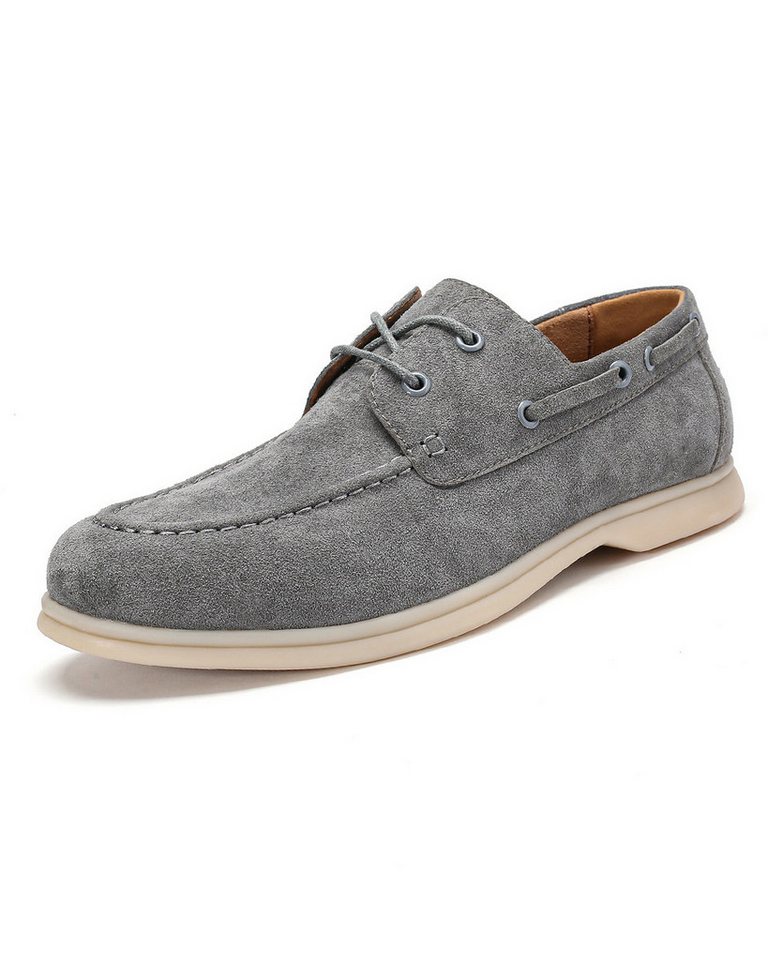 Allthemen Slip-On Sneaker Klassische Wildleder Loafers Herren im Retro Slip-On Sneaker Freizeit (grau)