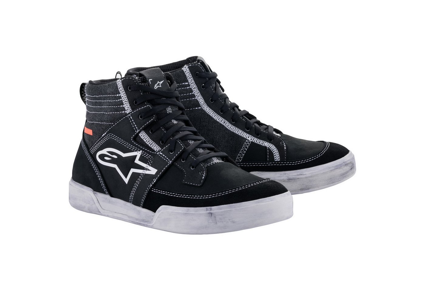 alpinestars Ageless Motorradschuhe Schwarz / Weiss / Cool Grey 43 Motorradstiefel (Packung, Antistatische und Öl- und Benzinfeste Sohle)