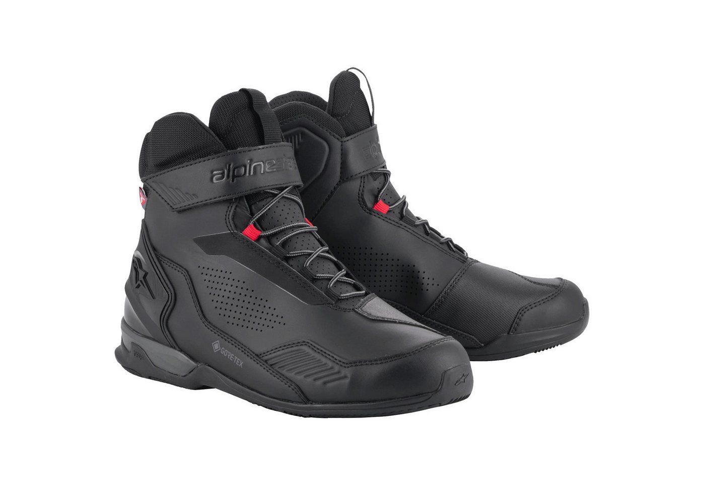 alpinestars Austral GTX Motorradschuhe Schwarz / Dunkelgrau Motorradstiefel (Packung, Antistatische und Öl- und Benzinfeste Sohle)