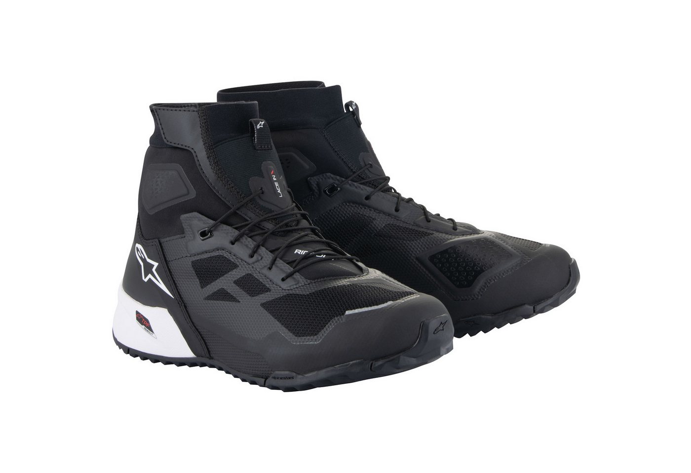 alpinestars CR-1 Motorradschuhe schwarz / weiss Motorradstiefel (Packung, Antistatische und Öl- und Benzinfeste Sohle)