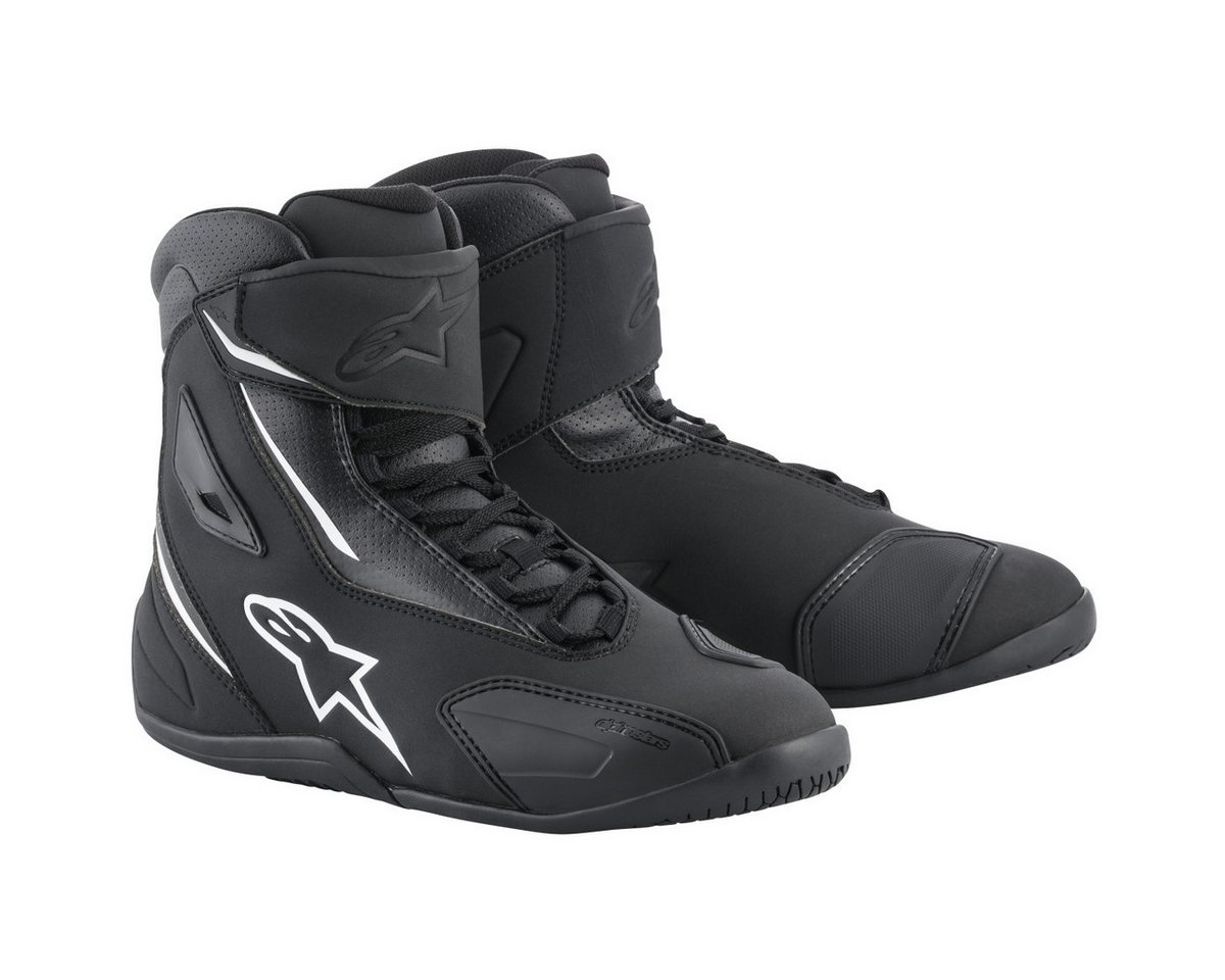alpinestars Fastback-2 Drystar Motorradschuh schwarz / weiß 42 Motorradstiefel (Packung, Antistatische und Öl- und Benzinfeste Sohle)