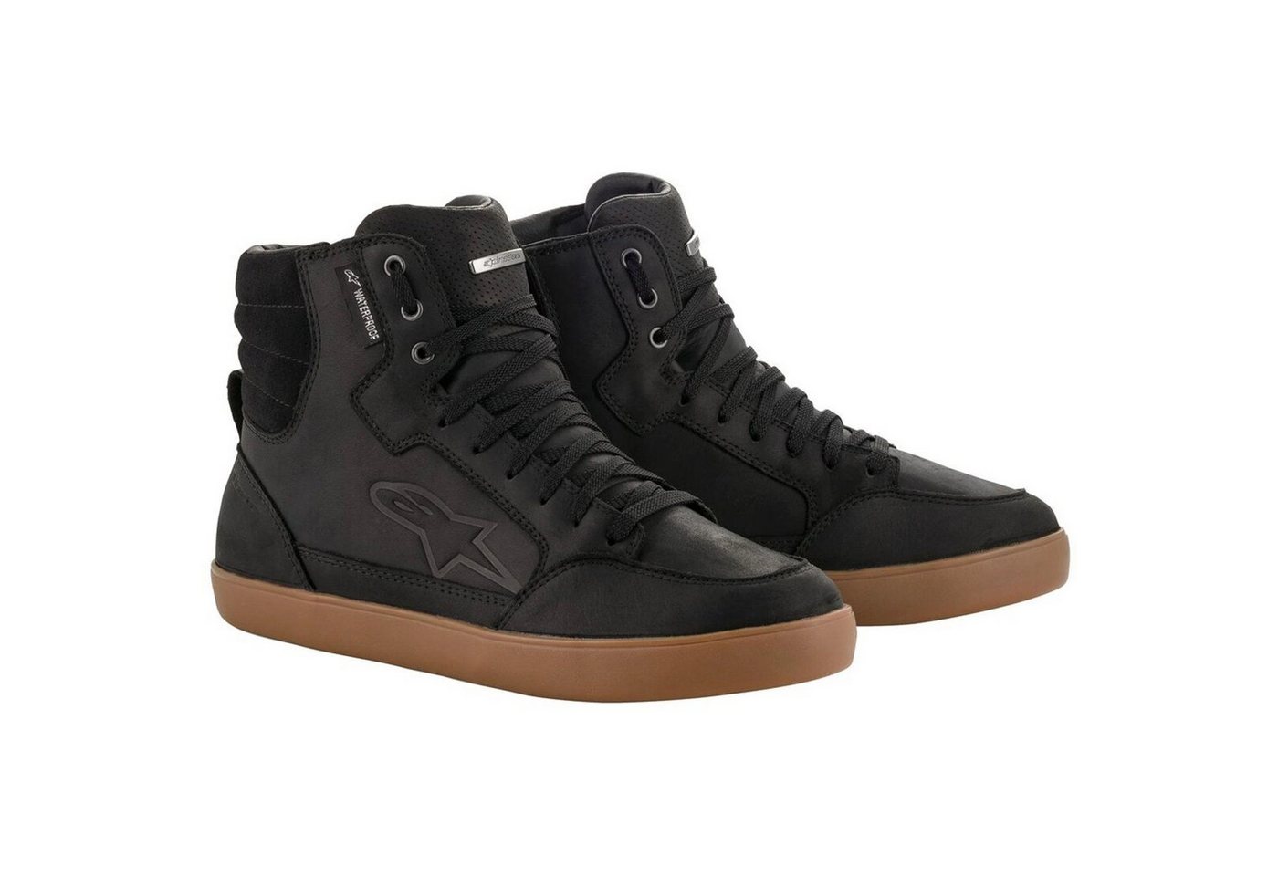 alpinestars J-6 Waterproof Motorradschuhe black gum Motorradstiefel (Packung, Antistatische und Öl- und Benzinfeste Sohle)