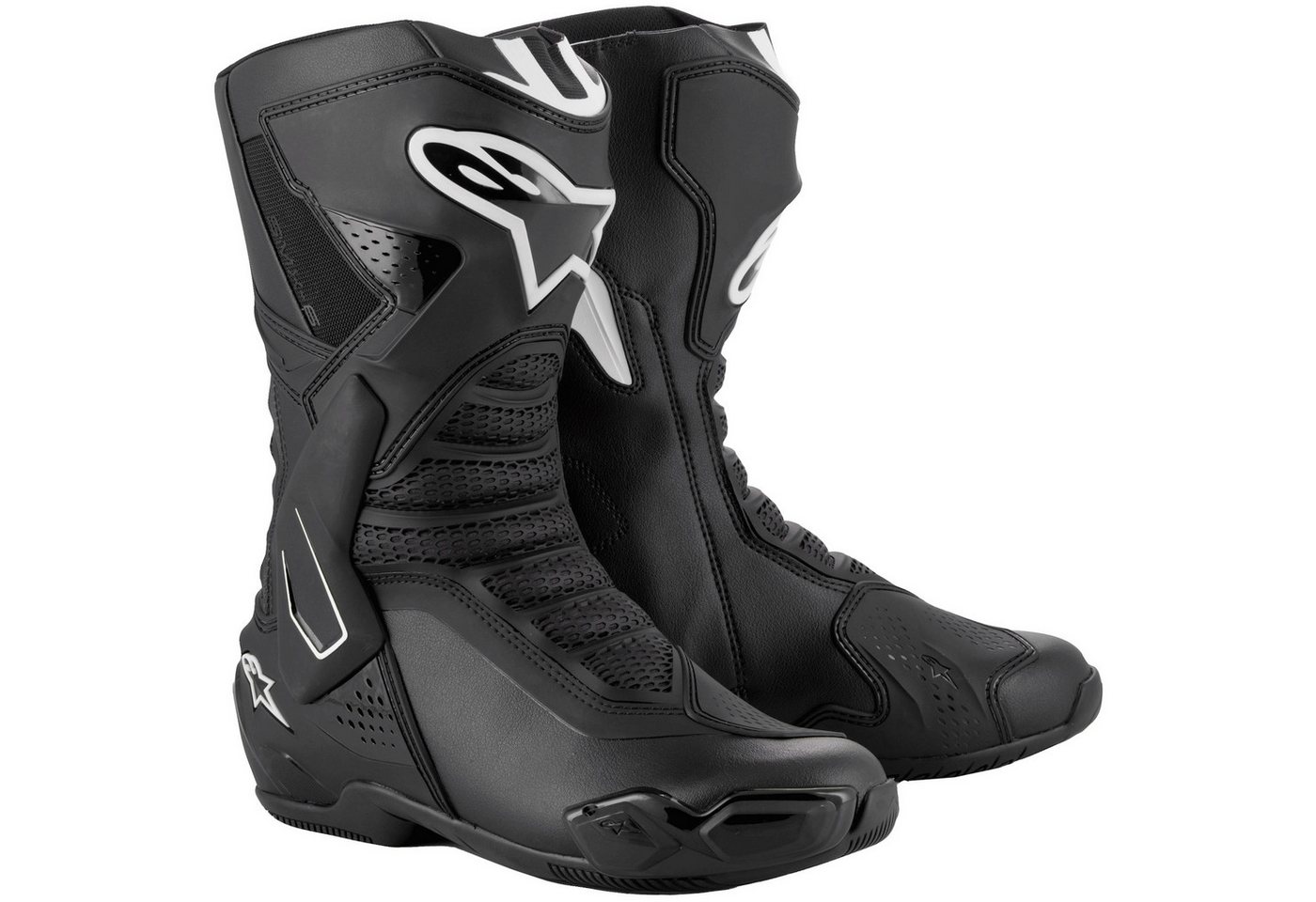 alpinestars SMX-6 V3 Motorradstiefel Schwarz / Weiss Motorradstiefel (Packung, Antistatische und Öl- und Benzinfeste Sohle)