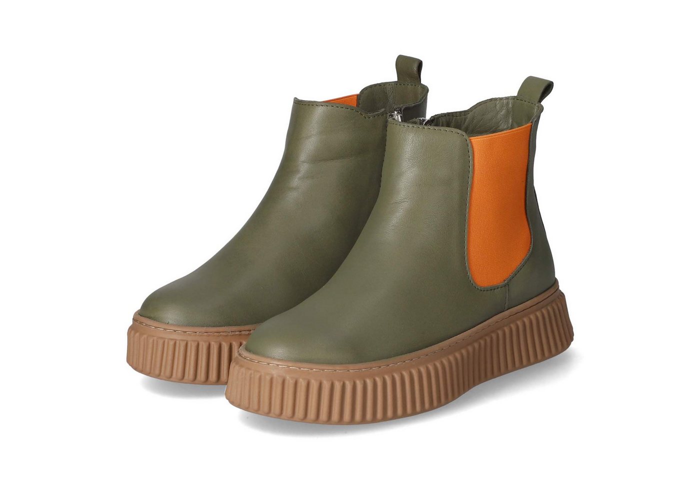 Andrea Conti 0068018/1355 Damen Glattleder oliv Schlupfstiefel