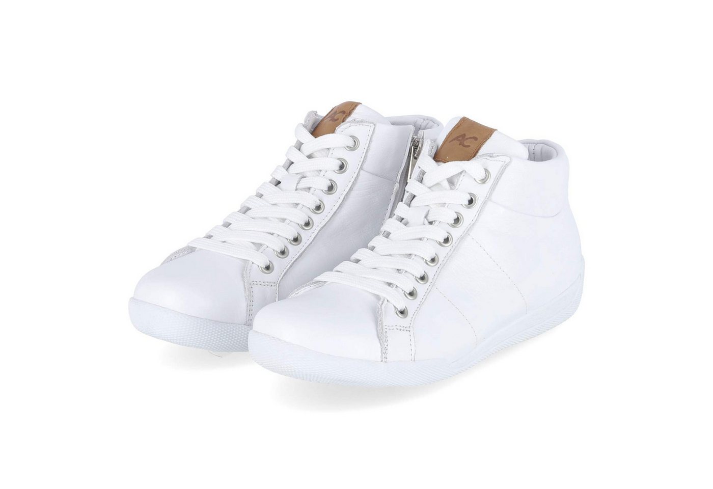 Andrea Conti 034361-9534 WEISS/BRANDY Damen Glattleder braun Schnürstiefel