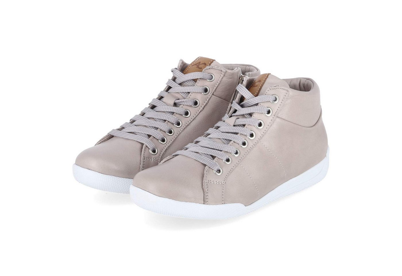 Andrea Conti 0343619-0535 SILBERGR./ BRANDY Damen Glattleder grey Schnürstiefel
