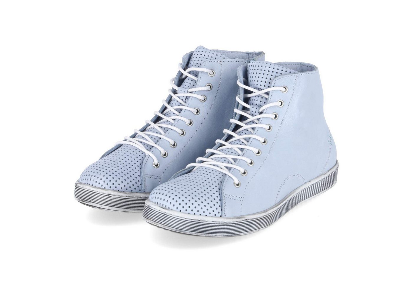 Andrea Conti 03457280-821 PASTELLBLAU Damen Glattleder hellblau Schnürstiefel