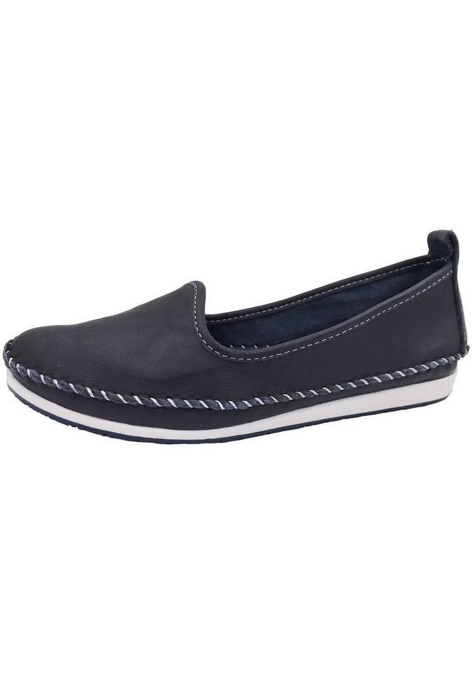 Andrea Conti Damen Slipper Leder (blau)