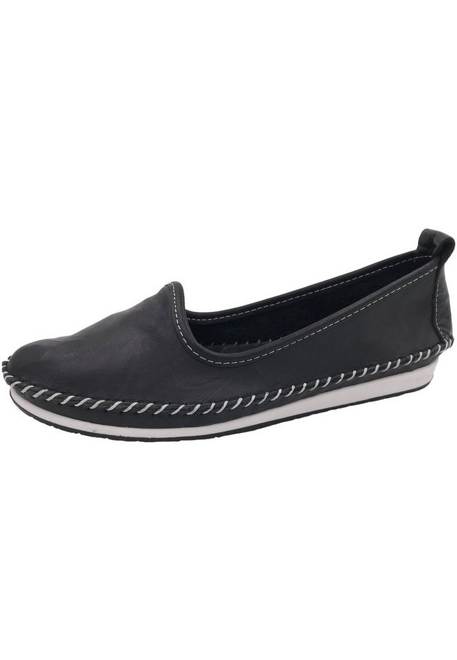 Andrea Conti Damen Slipper Leder (schwarz)