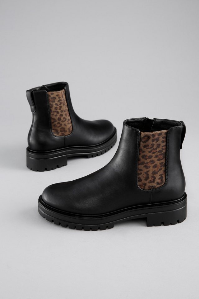 Aniston SHOES Chelseaboots, Stiefelette, Blockabsatz, mit Animal-Print - NEUE KOLLEKTION