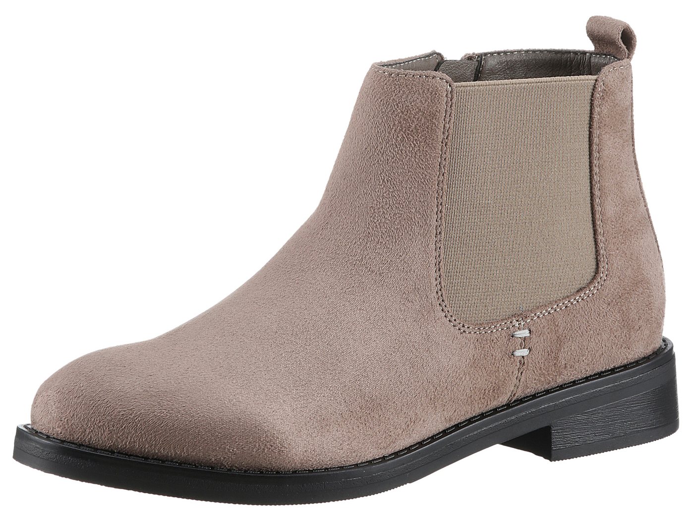 Aniston SHOES Chelseaboots, Stiefelette, Blockabsatz, mit breitem Stretch - NEUE KOLLEKTION (beige)