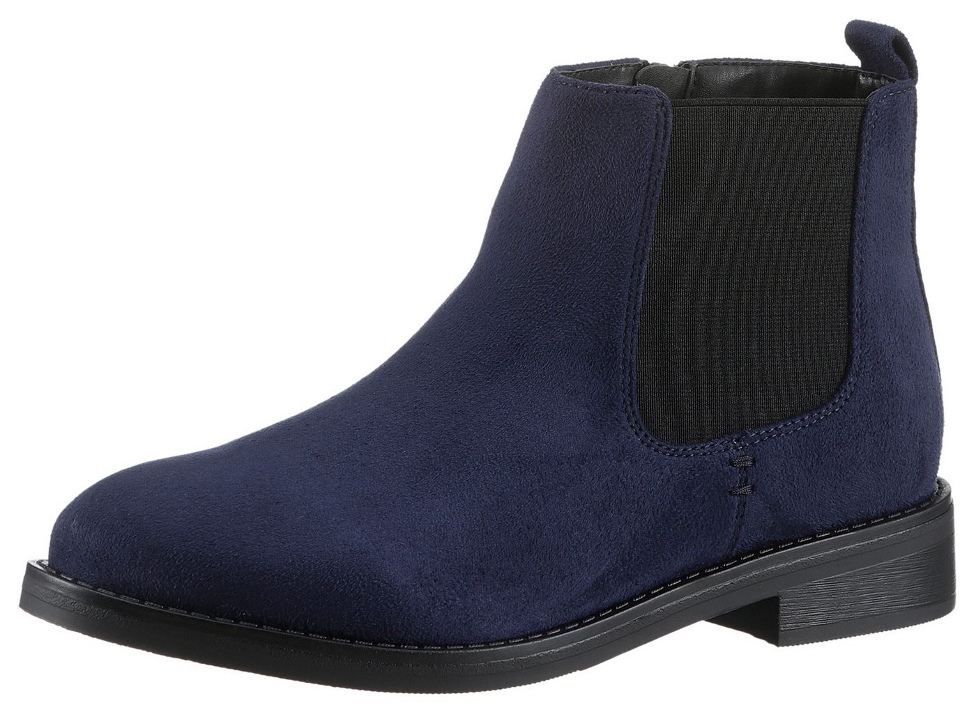 Aniston SHOES Chelseaboots, Stiefelette, Blockabsatz, mit breitem Stretch - NEUE KOLLEKTION (blau)