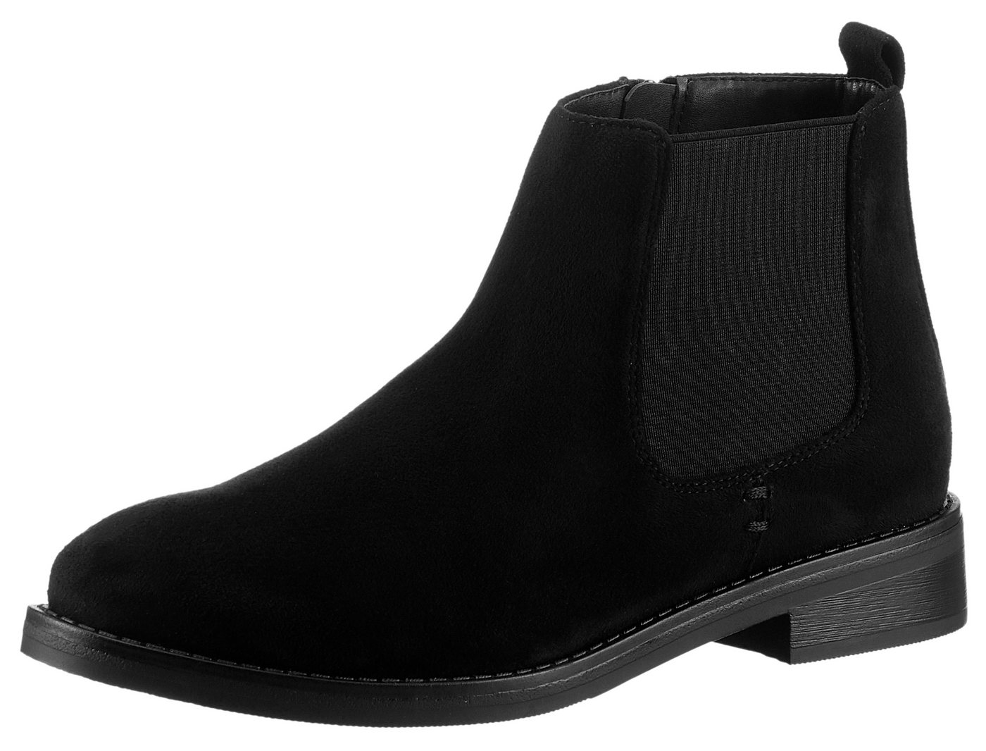 Aniston SHOES Chelseaboots, Stiefelette, Blockabsatz, mit breitem Stretch - NEUE KOLLEKTION (schwarz)