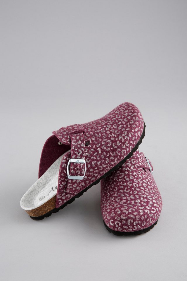 Aniston SHOES Clog Clog, Hausschuh, Homeslipper, verstellbare Schnalle - NEUE KOLLEKTION (rot/silber)