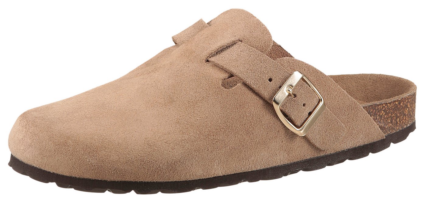 Aniston SHOES Clog, Hausschuh, Sommerschuh, mit ergonomischem Fußbett - NEUE KOLLEKTION (beige/braun)