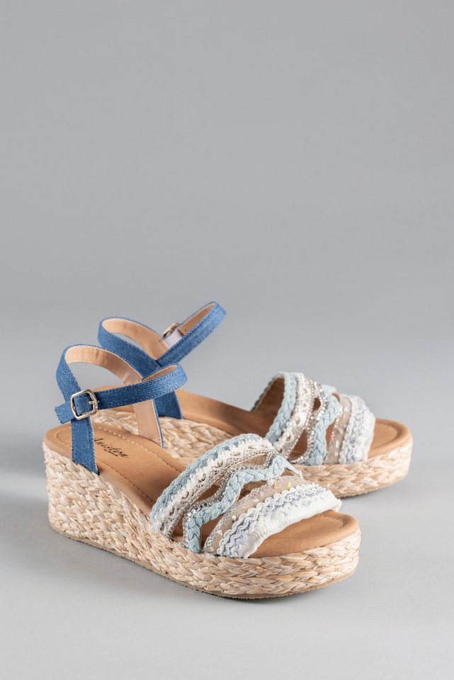 Aniston SHOES Keilsandalette, Sandale, Sommerschuh, Pailletten - NEUE KOLLEKTION