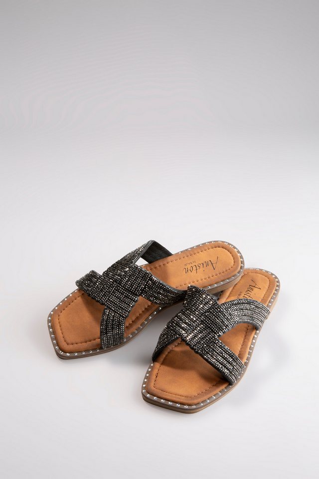 Aniston SHOES Pantolette, Flat, Sommerschuh, Strandschuh, Glitzersteine - NEUE KOLLEKTION