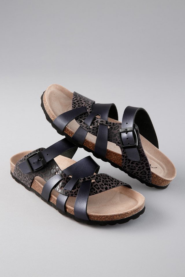 Aniston SHOES Pantolette Hausschuh, Sommerschuh, Strandschuh - NEUE KOLLEKTION (grau/schwarz)