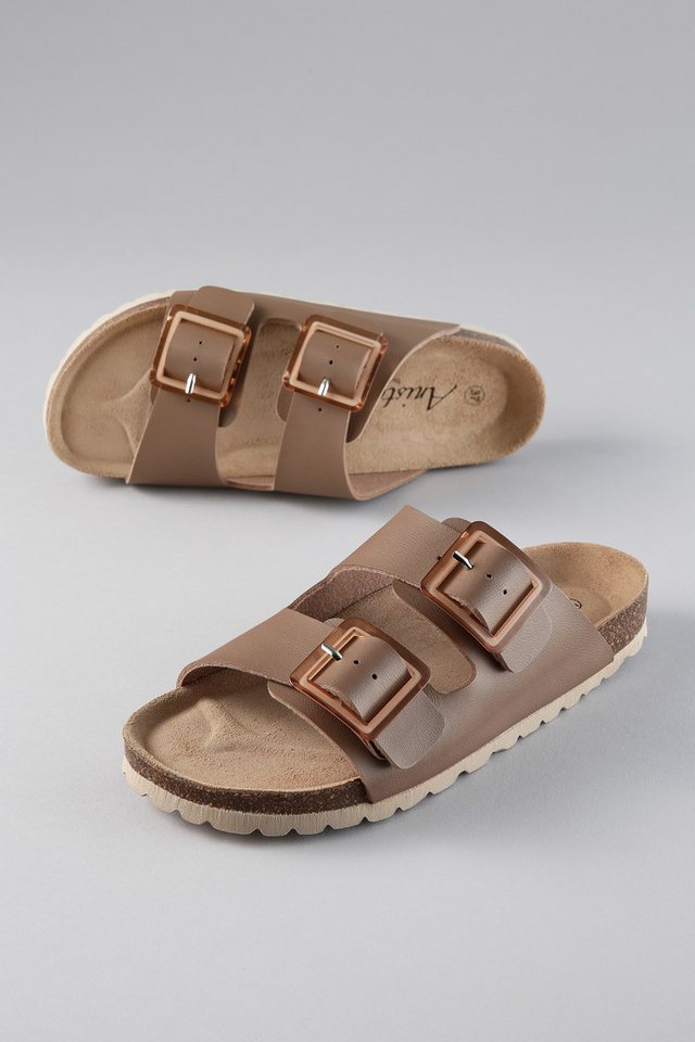 Aniston SHOES Pantolette Sommerschuh, Hausschuh, Strandschuh - NEUE KOLLEKTION (braun)
