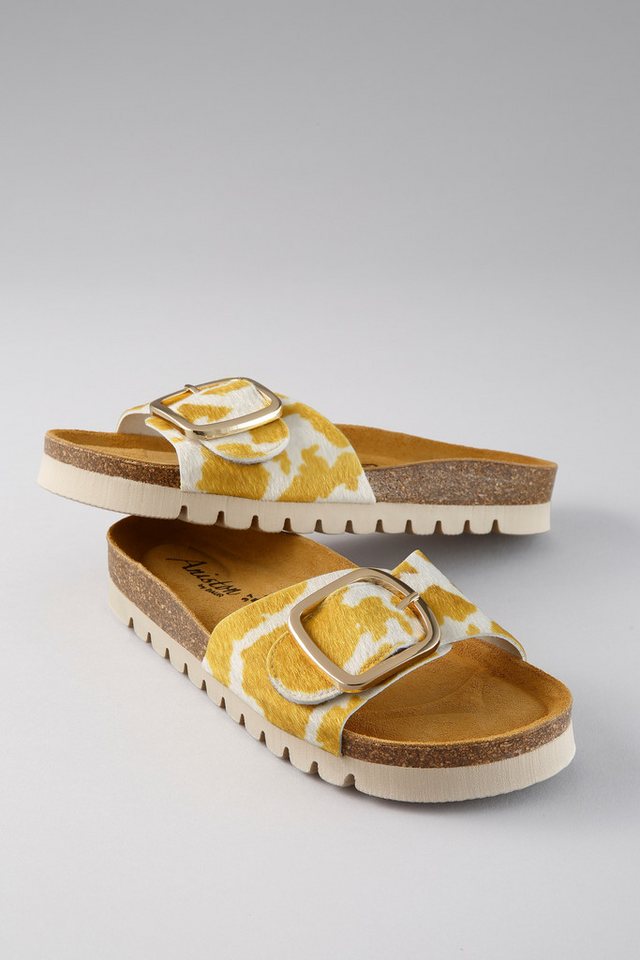 Aniston SHOES Pantolette Sommerschuh, Strandschuh, Hausschuh - NEUE KOLLEKTION (gelb/weiß)