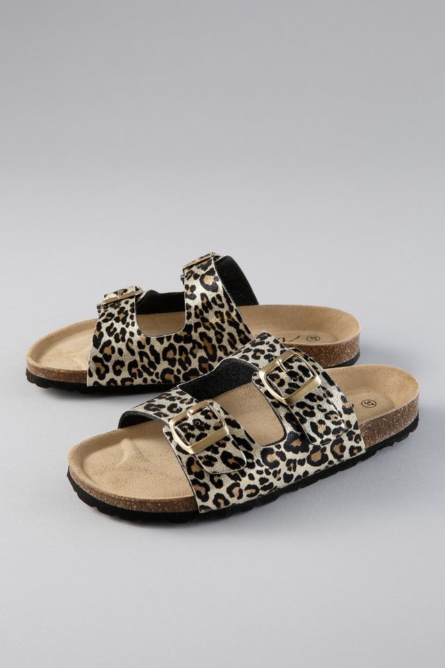 Aniston SHOES Pantolette Sommerschuh, Strandschuh, Hausschuh - NEUE KOLLEKTION (gold/schwarz)