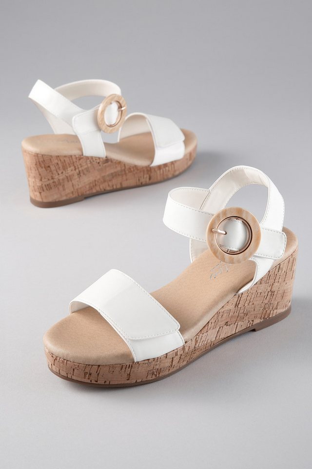 Aniston SHOES Plateausandale Sommerschuh, Sandalette - NEUE KOLLEKTION (weiß)