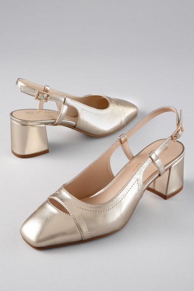 Aniston SHOES Riemchensandalette Sommerschuh, Riemchensandalette - neue KOLLEKTION (gold)