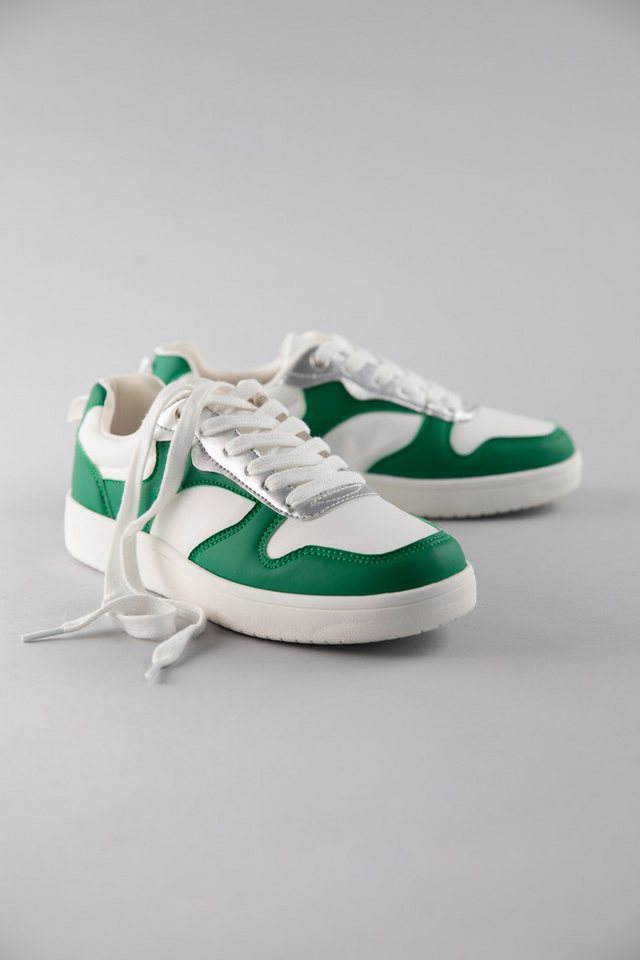 Aniston SHOES Sneaker, Freizeitschuh, Halbschuh, Schnürschuh - NEUE KOLLEKTION (grün/weiß)