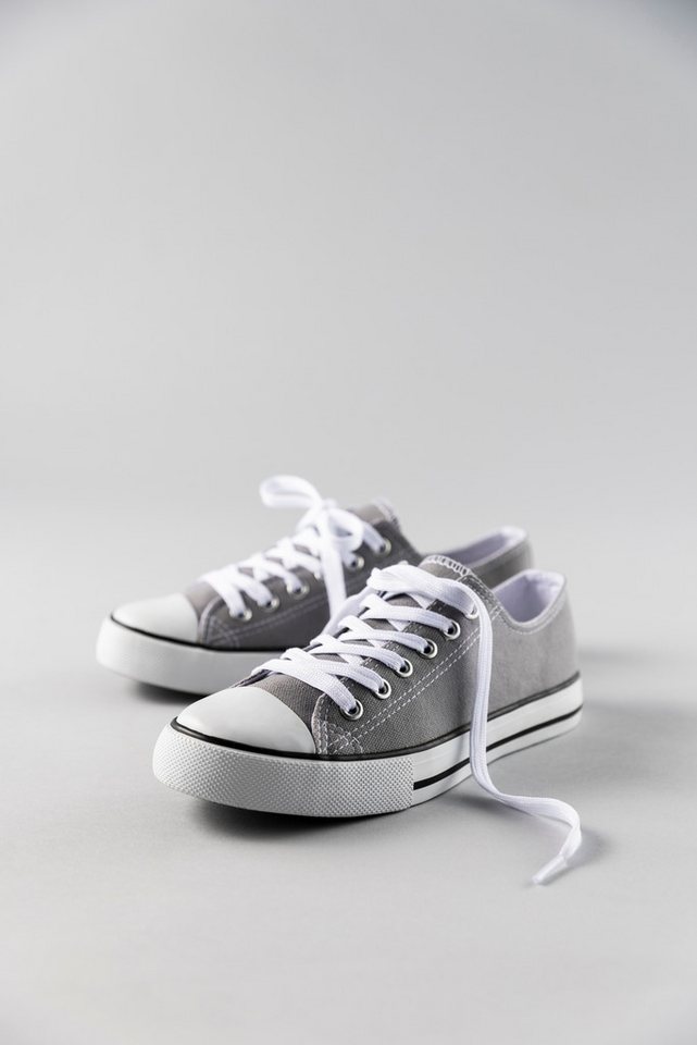 Aniston SHOES Sneaker Freizeitschuh, Sneaker mit klassischen umlaufenden schwarzen Streifen (grau)