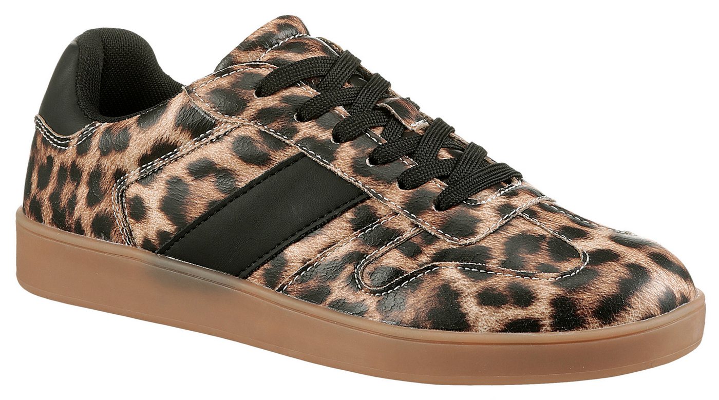 Aniston SHOES Sneaker, Retro-Sneaker, Freizeitschuh, Schnürschuh - neue KOLLEKTION (braun/schwarz)