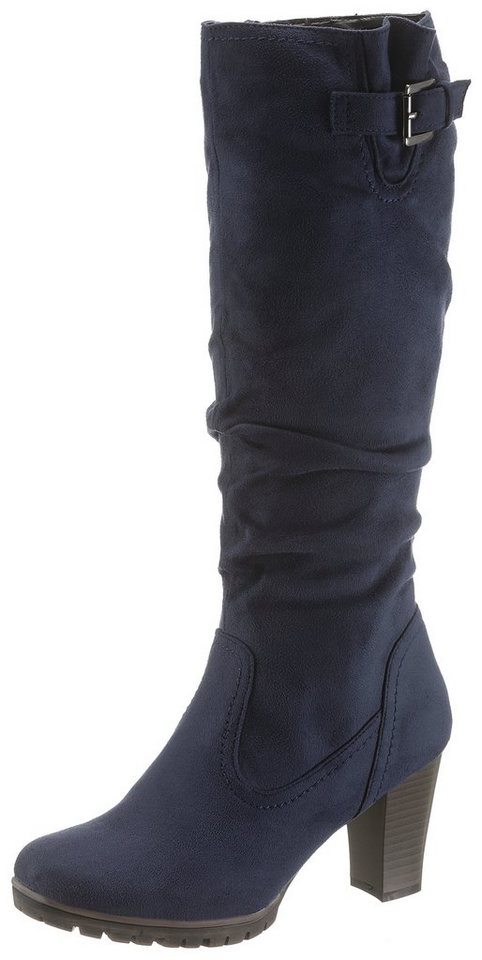Aniston SHOES Stiefel mit Raffungen am slouchy Schaft - NEUE KOLLEKTION (blau)