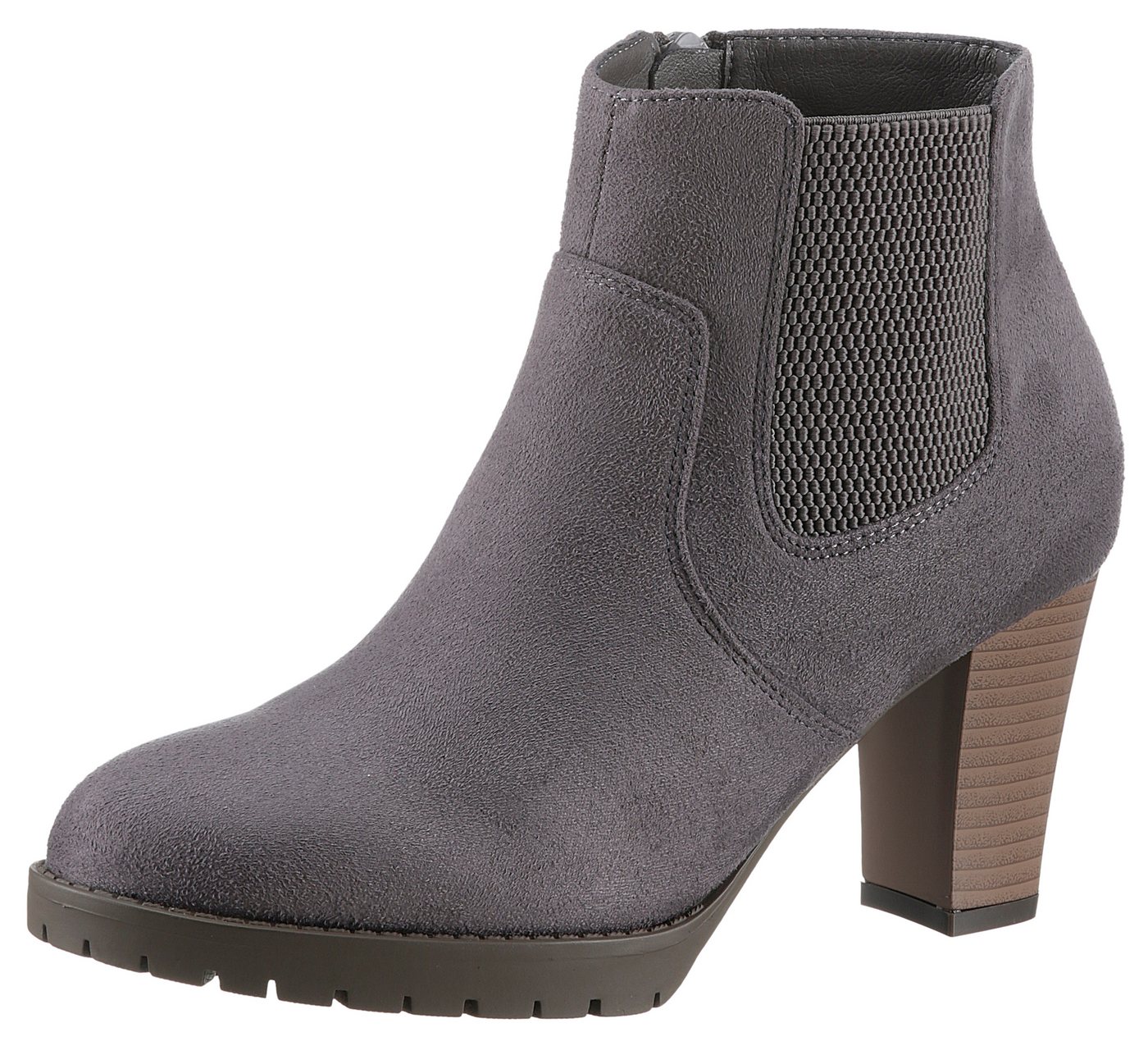 Aniston SHOES Stiefelette, Ankleboots mit seitlichem Stretcheinsatz - NEUE KOLLEKTION (grau)