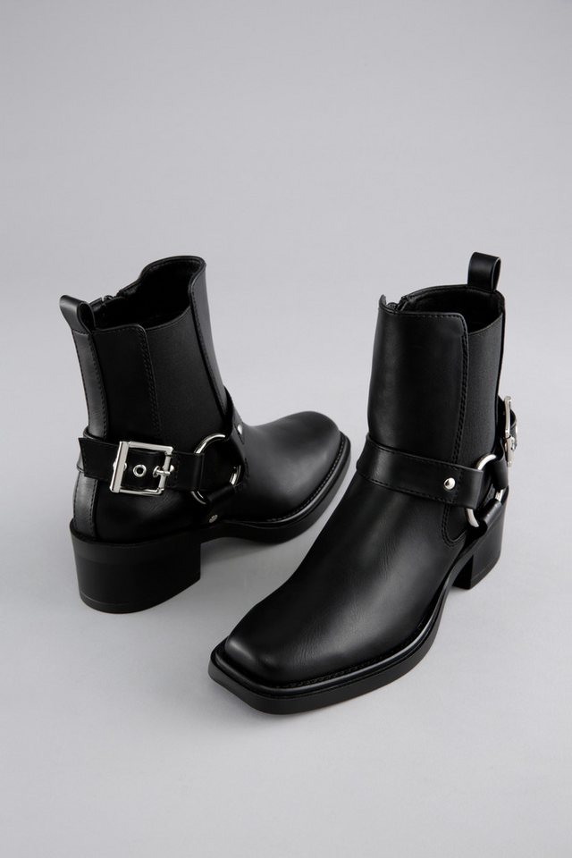 Aniston SHOES Westernstiefelette Cowboyboots, Blockabsatz, in schmaler Form (schwarz)