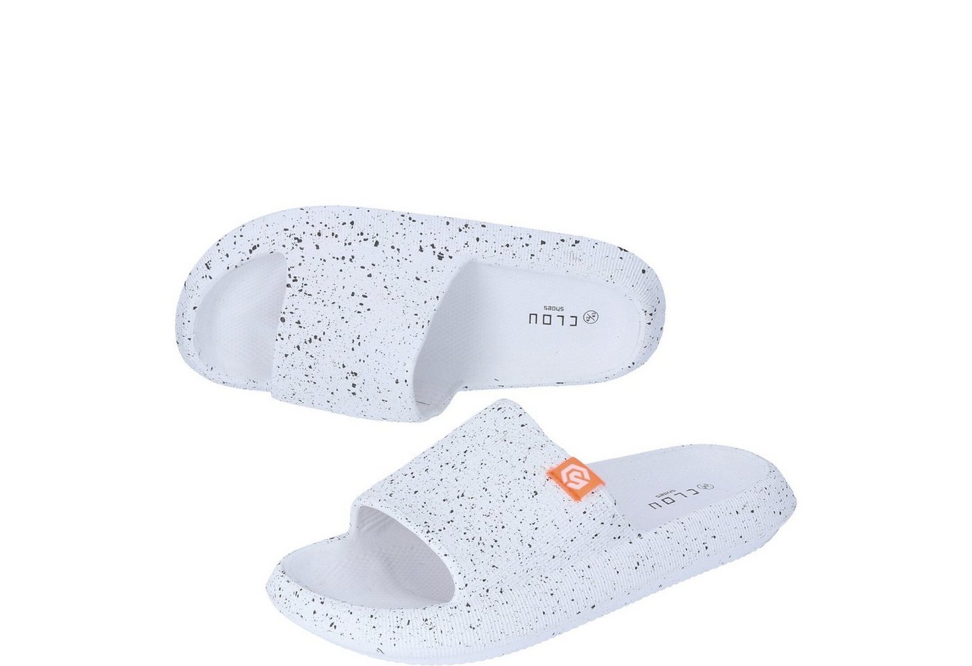 Antonio Damen Slipper "Clou" Dots Größe 42/43 weiß Hausschuh