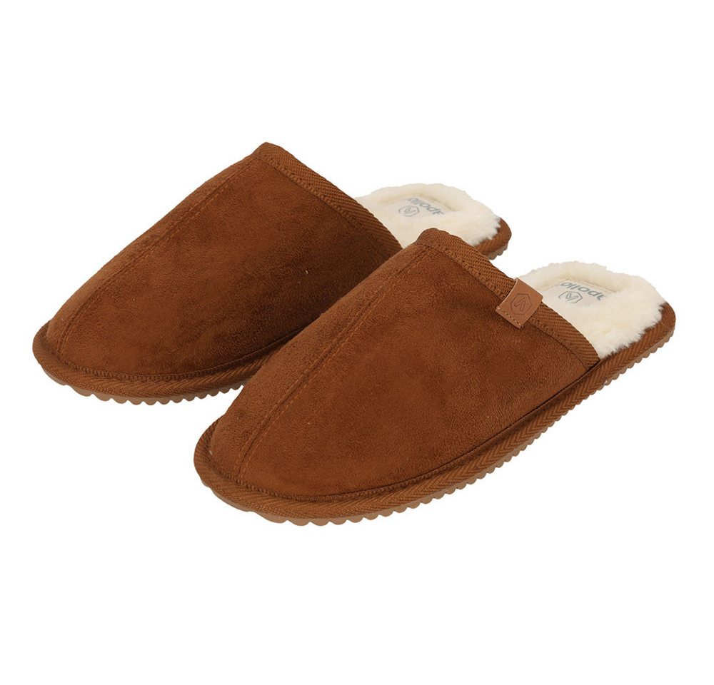 Apollo Pantoffel (2-tlg) aus Wildlederimitat mit Gummisohle