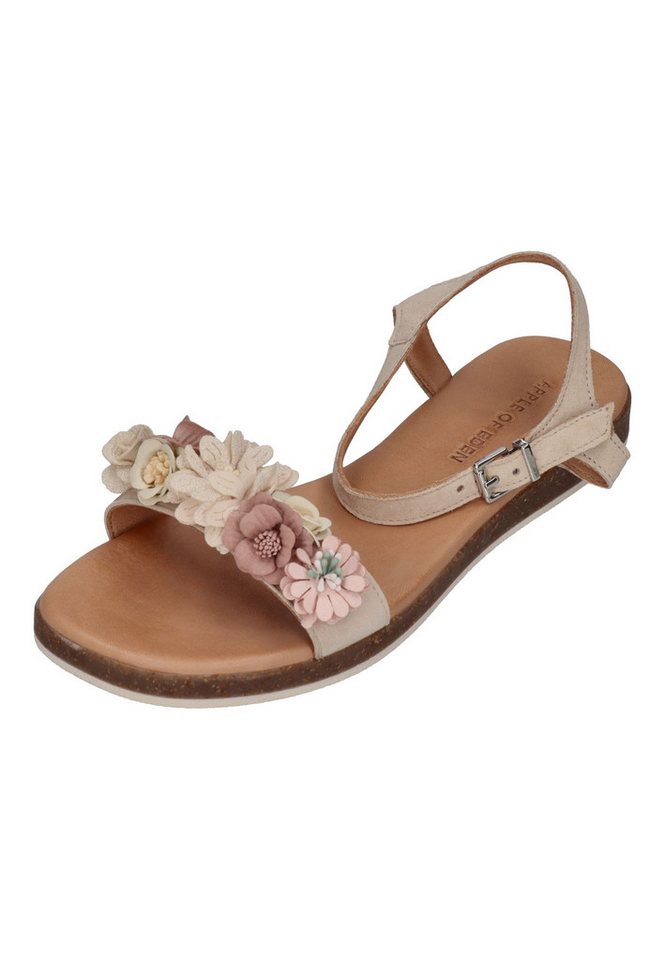 Apple of Eden ISA 68-F Sandalette Ivory Flowers