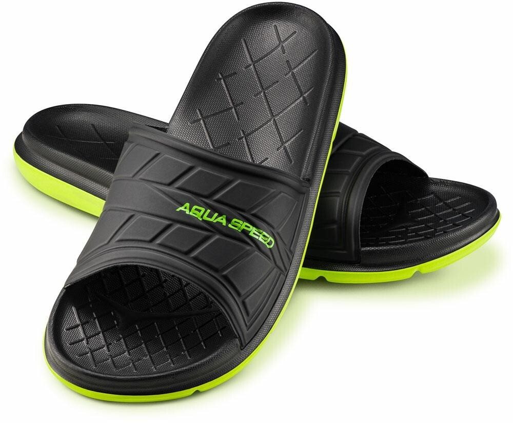 Aqua Speed ASPEN Badelatschen + kl. Fasertuch Duschsandalen Badeschlappen Badepantolette