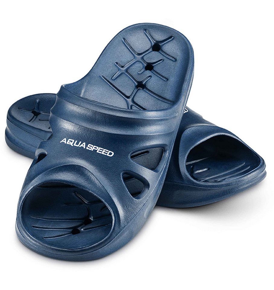 Aqua Speed Badelatschen FLORIDA + Mikrofaserhandtuch Damen Herren Kinder Badepantolette