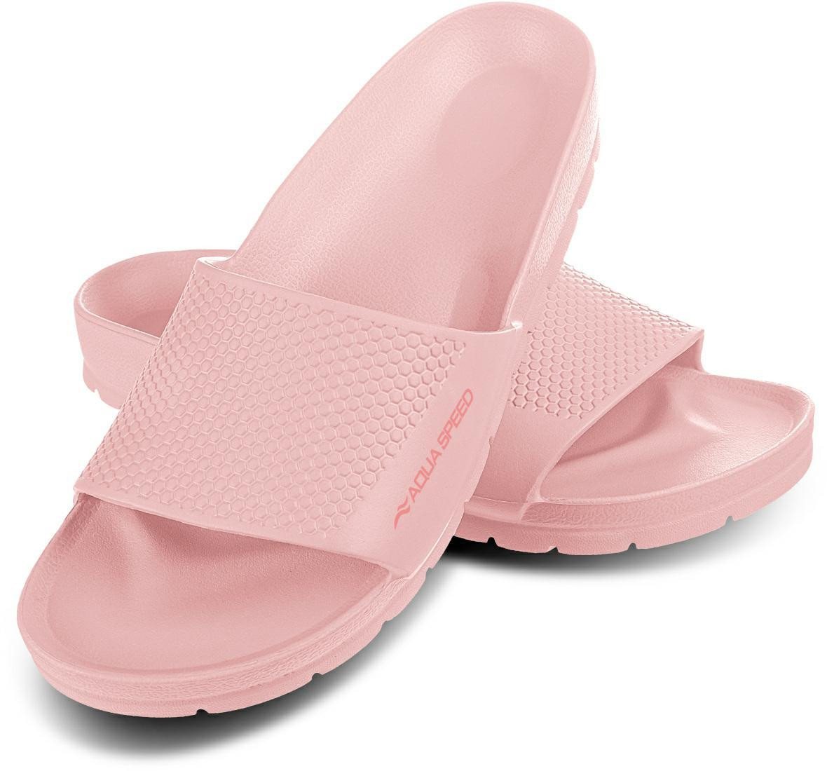 Aqua Speed Badelatschen OSLO + kl. Fasertuch Damen und Herren Duschsandalen Badepantolette