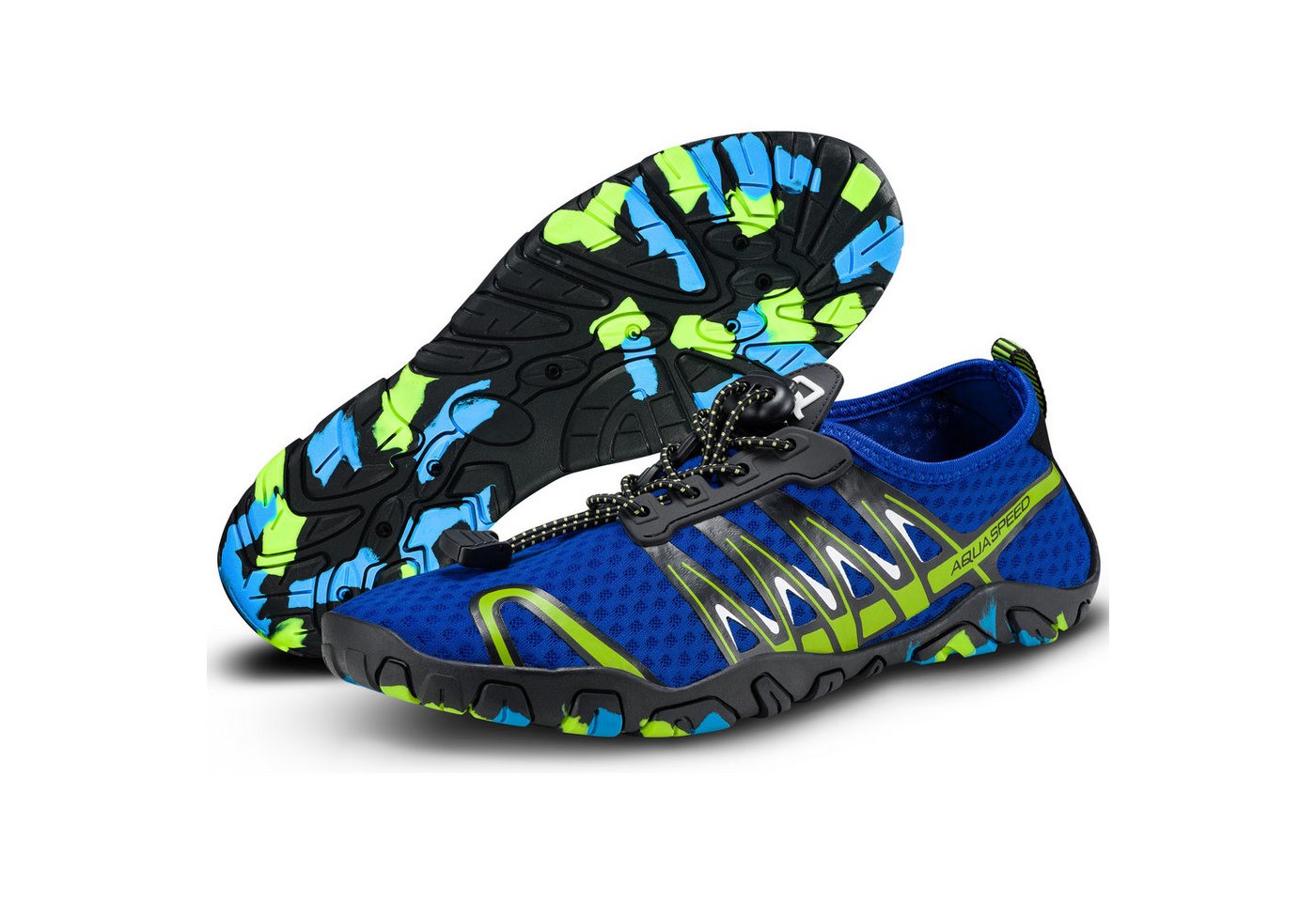 Aqua Speed Gekko Schwimmschuhe Gr. 38 – Blau/Grün + Handtuch inklusive Wasserschuh (Wasserfreundliche Freizeitschuhe – sportlich & stabil zugleich) Weiches Fußbett & stabiler Halt – Komfort bei jedem Schritt