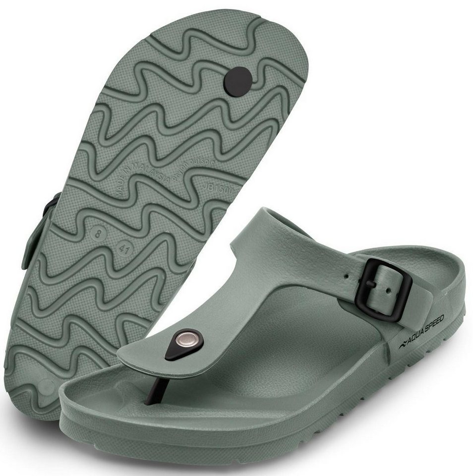 Aqua Speed MONACO Zehentrenner Damen und Herren Badesandalen Badezehentrenner Schnelltrocknend & pflegeleicht – perfekt für den Sommer