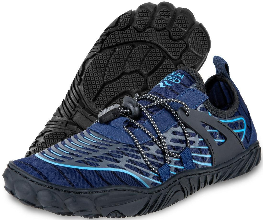 Aqua Speed Wasserschuhe SALMO Gr. 40 – Navy/Blau + Handtuch Wasserschuh (Strandschuhe für Herren – atmungsaktiv, stabil & alltagstauglich) Elastischer Schaft – Schnell an- & auszuziehen, auch nass