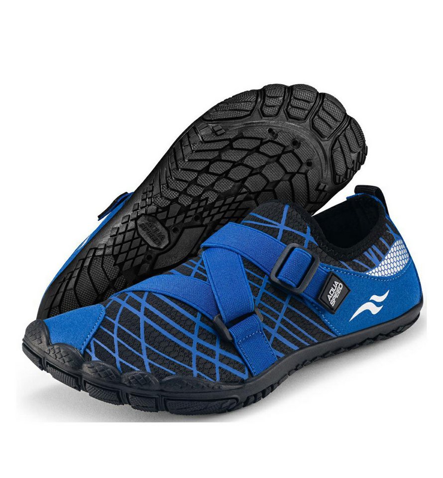 Aqua Speed Tortuga Strandschuhe Gr. 40 – Blau mit Mikrofaserhandtuch Wasserschuh (Rutschfeste Schwimmschuhe – für sicheren Halt auf nassem Boden) Stabiler Sitz dank Cross-Strap – kein Rutschen, kein Drücken