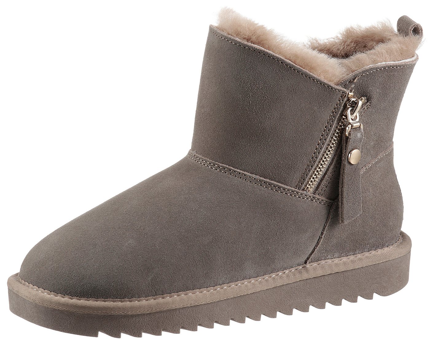 Ara ALASKA Short Zip Winterboots Stiefel aus echtem Lammfell mit Reißverschluss, G-Weite (weit)